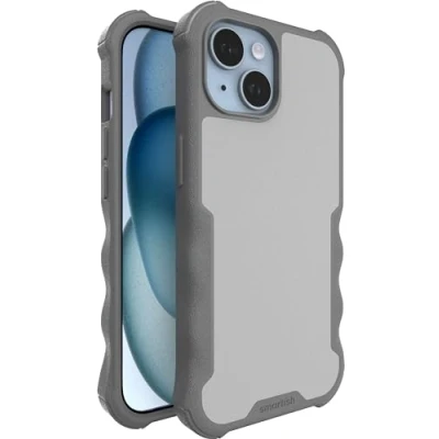 Afbeelding van Smartish iPhone 15 beschermhoes Gripzilla compatibel met MagSafe [robuust + tough] Heavy Duty gepantserde slanke hoes valbescherming grijs gebied