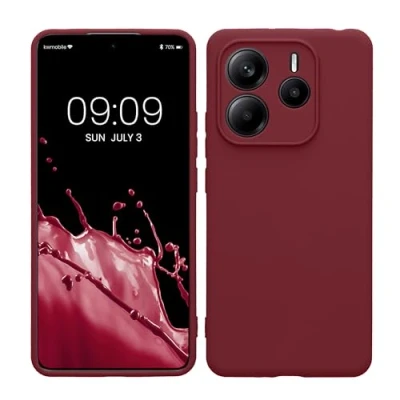 Afbeelding van kwmobile telefoonhoesje geschikt voor Xiaomi Redmi Note 14 5G Hoesje smartphone Precisie camera uitsnede In bordeaux violet