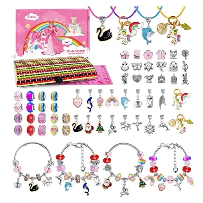 Afbeelding van speelgoed voor meisjes en kinderen, cadeaus 8 12 jaar, meisjes, bedelarmband, kit, handwerk kinderen van 6 tieners, 7 9 10 11 jaar oud