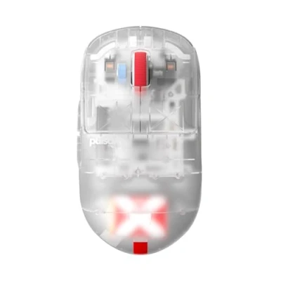 Afbeelding van Pulsar Gaming Gears Superclear Limited Edition: X2H Mini draadloze gamingmuis, symmetrisch, ultra lichtgewicht 52 g, PAW3395 26k DPI optische sensor, schakelaar (Superclear)