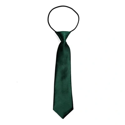 Afbeelding van DonDon Jongens Stropdas Kinderen Zijde Look glanzend en voorgebonden 7 cm breed Donkergroen