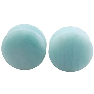 Afbeelding van 2 STKS Gauge Opaal Oordoppen Piercing Sieraden Set Dubbele Flare Zadel Stretching Gages Tunnels Expander 5mm, 10mm(00g), Steen, Geen edelsteen