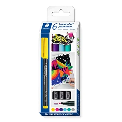 Afbeelding van STAEDTLER Lumocolor permanent pen F 318 Etui met 6 kleuren