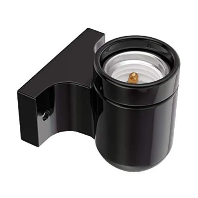Afbeelding van ledscom.de Wandlamp FEL, porselein, Glanzend zwart, hoekig, 1x E27 max. 300W, Lichtaccenten, Binnenverlichting, Modern, Veelzijdig, Lampinstallatie, Sfeervol licht