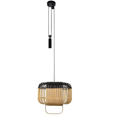 Afbeelding van Forestier Bamboo square hanglamp small black