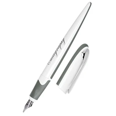 Afbeelding van ONLINE Kalligrafievuller Air White, brede kalligrafiepen in lijndikte 1,4 mm, voor standaard inktpatronen of converter, incl. combipatroon blauw