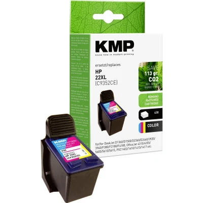 Afbeelding van KMP Inktcartridge vervangt HP 22, C9352AE Compatibel Cyaan, Magenta, Geel H30 1901,4220
