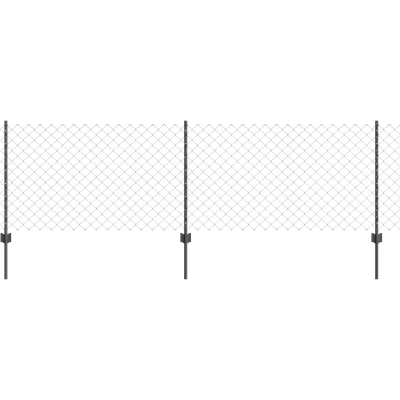 Afbeelding van vidaXL Kettinglink Hek met 10 U Palen Grijs 0.8x10 m Staal