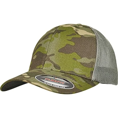 Afbeelding van Flexfit Trucker Multicam Pet, Heren, Maat: One Size, Tropical