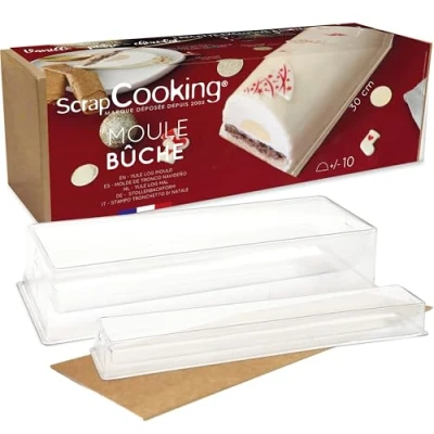 Afbeelding van Unbekannt Scrapcooking 1921 Bakvorm voor &quot;Bûche&quot; cake, PVC, wit, 33,0 x 11,4 6,4 cm