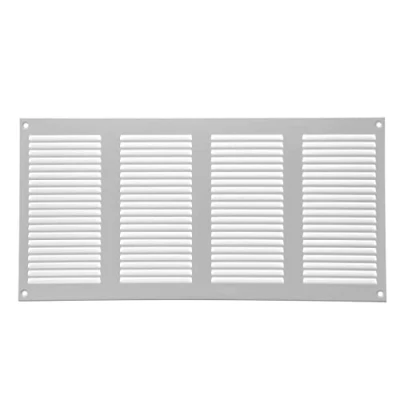 Afbeelding van 40 x 20 cm, staal, terugslagklep, luchtrooster, ideaal voor plafond en zijwand, HVAC, met insectenbescherming, 400 200 mm, wit