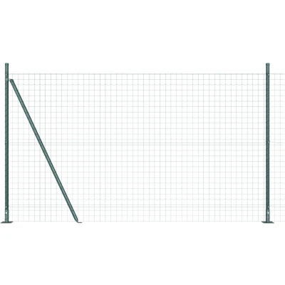 Afbeelding van vidaXL Euro Omheining met 13 Flange Posts 1.2x25 m Ge galvaniseerd Staal
