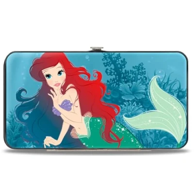 Afbeelding van Buckle Down Portemonnee voor dames, Kleine Zeemeermin Ariel, 7&quot; x 4&quot;