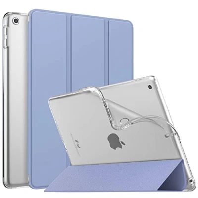 Afbeelding van MoKo Case for New iPad 9th/8th/7th Gen (2021/2020/2019), Soft TPU Translucent Frosted Back Cover Slim Shell Protective with Stand 10.2 inch,Auto Wake/Sleep, Lavender Purple