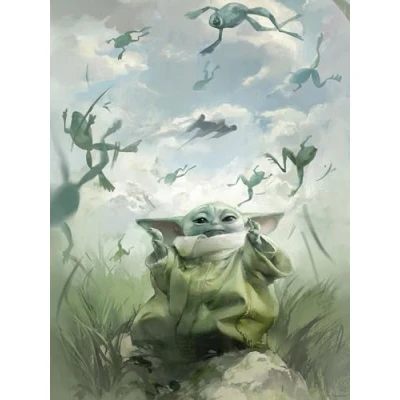 Afbeelding van Komar Artprint Star Wars The Mandalorian Grogu Frogs 300 x 280 cm (breedte hoogte) behang, vlies, woonkamer, slaapkamer (set)
