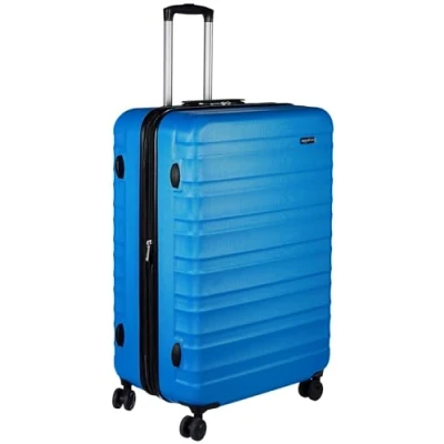 Afbeelding van Amazon Basics Handbagage, hard shell, ABS, met 4 wieltjes, koffer, 78 cm, lichtblauw