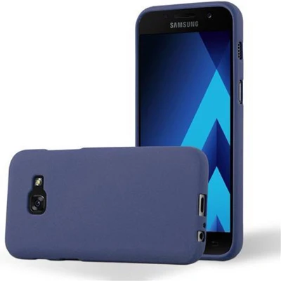 Afbeelding van Cadorabo Hoesje geschikt voor Samsung Galaxy A3 2017 in FROST DONKER BLAUW Beschermhoes gemaakt van flexibel TPU silicone Case Cover