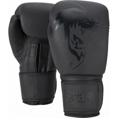 Afbeelding van Super Pro Combat Gear Legend Lederen (kick)bokshandschoenen Grijs 12oz