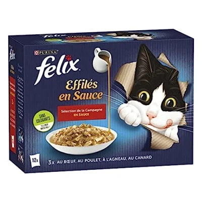 Afbeelding van 12x 85g Felix &quot;Gravy Lover As Good It Looks&quot; Zakjes Smaakvariatie van het Platteland Kattenvoer Nat