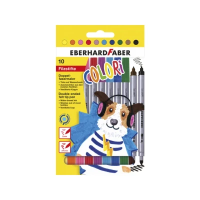 Afbeelding van Eberhard Faber Ef 550010 Viltstiften Duo 0,8+1 3Mm Assorti Etui À 10Stuks