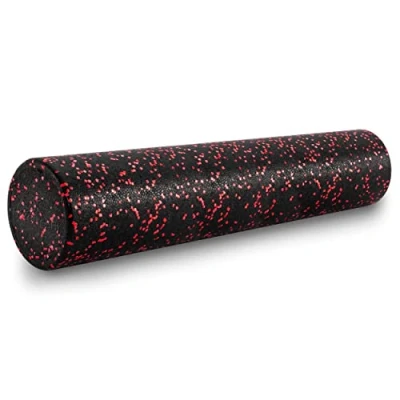 Afbeelding van ProsourceFit Schuimrollen met hoge dichtheid, 71 cm lang, stevig, atletisch massagegereedschap voor het hele lichaam rugstrekken, yoga, pilates, spierherstel na de training, zwart/rood