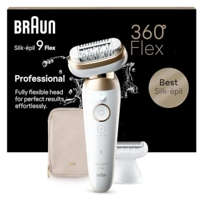 Afbeelding van Elektrische epilator BRAUN Silk épil 9 Flex Gemakkelijk ontharen 041 3D Wit/Goud