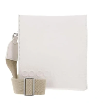 Afbeelding van COCCINELLE Leren Schoudertas Myrtha Maxi Log Crossbody Bag Grained Leather Blanco Crème