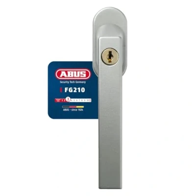Afbeelding van ABUS Afsluitbare Raamgreep FG210 Drieling Raamknop met Drukcilinder, Gelijksluitend Veiligheidsniveau 3 59488 Zilver