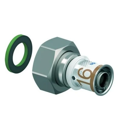 Afbeelding van Uponor S Press Plus schroefkoppeling 1/2&quot; binnendraad wartel x Ø16. Artikelnr: 1070602