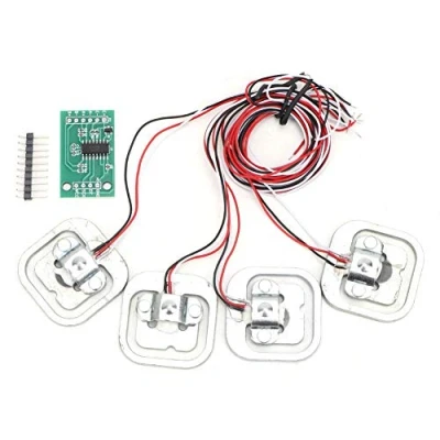 Afbeelding van HX711 module, 4 delige set met stuks persoonlijke halve brug DMS gewichtssensorset, module + 50 kg half brugstrekker