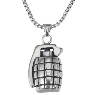 Afbeelding van Granaat Ketting met Hanger Zilver kleurig Kettingen Heren Cadeau voor Man Mannen Cadeautjes