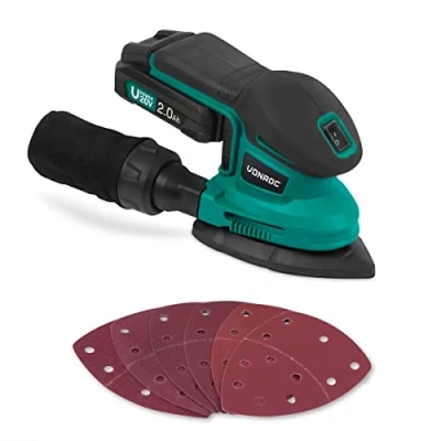 Afbeelding van VONROC accu multischuurmachine VPower 20V Incl. 2.0Ah en snellader stofzak 6 schuurvellen