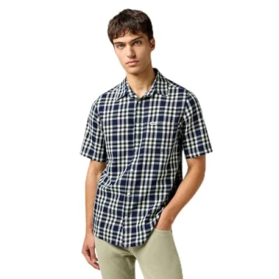 Afbeelding van Wrangler Short Sleeve Regular FIT Overhemd, Heren, Maat: Small, Crepe indigo