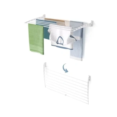 Afbeelding van foxydry Droogrek voor wandmontage, verticaal, inklapbaar, binnen en buiten, van aluminium staal, (wit, down, 1x fold 100)