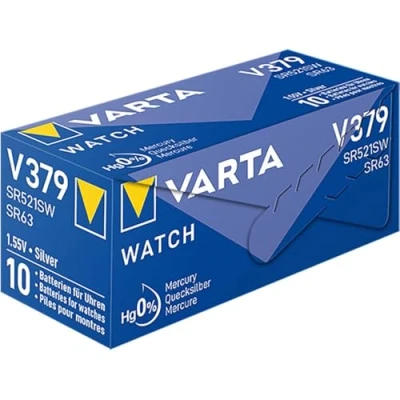 Afbeelding van Varta 1,55 V 379 zilveroxide niet oplaadbare batterij batterijen (zilveroxide, knop/munt, V, 1 stuk, SR63, 14 mAh)