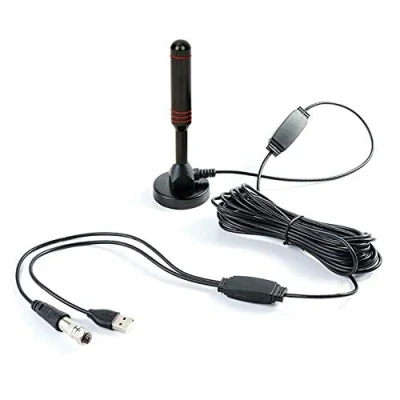 Afbeelding van L11C DVBT2 antenne, Full HD 30dbi krachtige DVB T2 tv versterker met 5 m kabel, USB en coax stekker, antenne stabiele magneetvoet