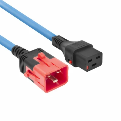 Afbeelding van ACT PL0033 Netsnoer C19 IEC Lock C20 Dual Locking Blauw 3 meter PC3634