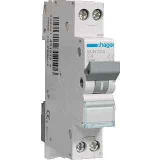 Afbeelding van Hager installatieautomaat 1p n 4 5ka c karakteristiek 4a mjn504