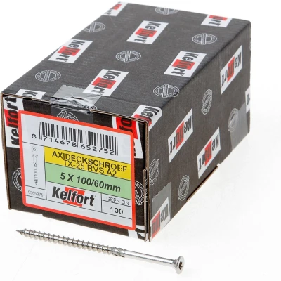 Afbeelding van Kelfort Vlonderschroef platverzonken kop RVS A2 T25 5.0 x 100/60mm