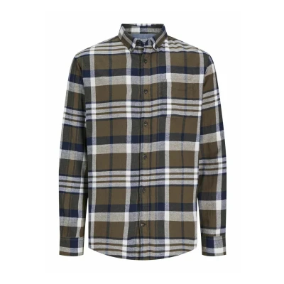Afbeelding van Jack &amp; Jones Autumn Check Overhemd, Heren, Maat: XL, Canteen