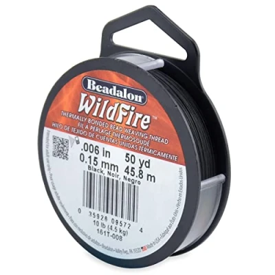 Afbeelding van Beadalon Wildfire Rijgdraad .6&quot; X50&#039; Zwart