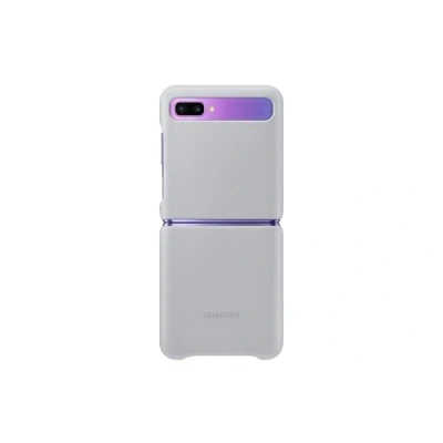 Afbeelding van Samsung Galaxy Z Flip Hoesje Echt leder Hardcase/Backcover Zilver Telefoonhoesje