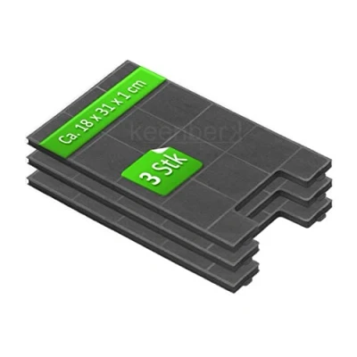 Afbeelding van Keenberk Super spaarset 3 stuks Amica KF 17149 afzuigkap accessoires koolstoffilter voor KH 17178, 17179 E, zwart