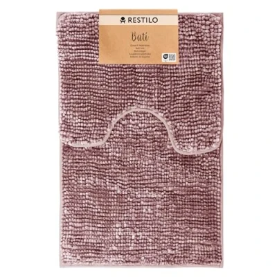 Afbeelding van RESTILO Badmatten 2 delige set 50 x 80 cm + 40 Extra Zacht en Waterabsorberend Badkamertapijt Antislip Badkleed Druif Bati