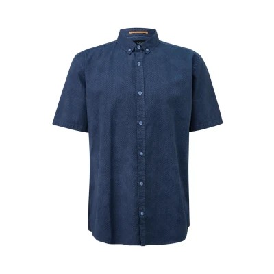 Afbeelding van QS Regular FIT Gewaschenes MIT Allover Print Overhemd, Heren, Maat: XS, Royalblau