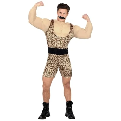 Afbeelding van Widmann Opblaas Dikmaak &amp; Spierballen Kostuum Sterke Man Uit Het Circus Wit / Beige Medium Large Carnavalskleding Verkleedkleding