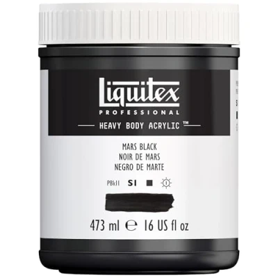 Afbeelding van Liquitex 4412276 Professional Heavy Body acrylverf in kunstenaarskwaliteit met uitstekende lichtechtheid en boterachtige consistentie, 473ml Pot, Mars Black