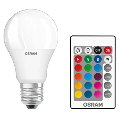 Afbeelding van OSRAM LED lamp Lampvoet: E27 Warm wit 2700 K 9 W mat Retrofit RGBW lamps with remote control [Energie efficiëntieklasse A+]