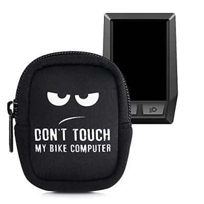 Afbeelding van kwmobile hoes compatibel met Bosch Kiox/Kiox 300 Bike GPS Don&#039;t Touch My Computer wit zwart
