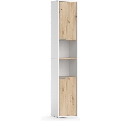 Afbeelding van Vicco Badkamerkast Henri, Wit, 30 x 165 cm met deuren en open vakken